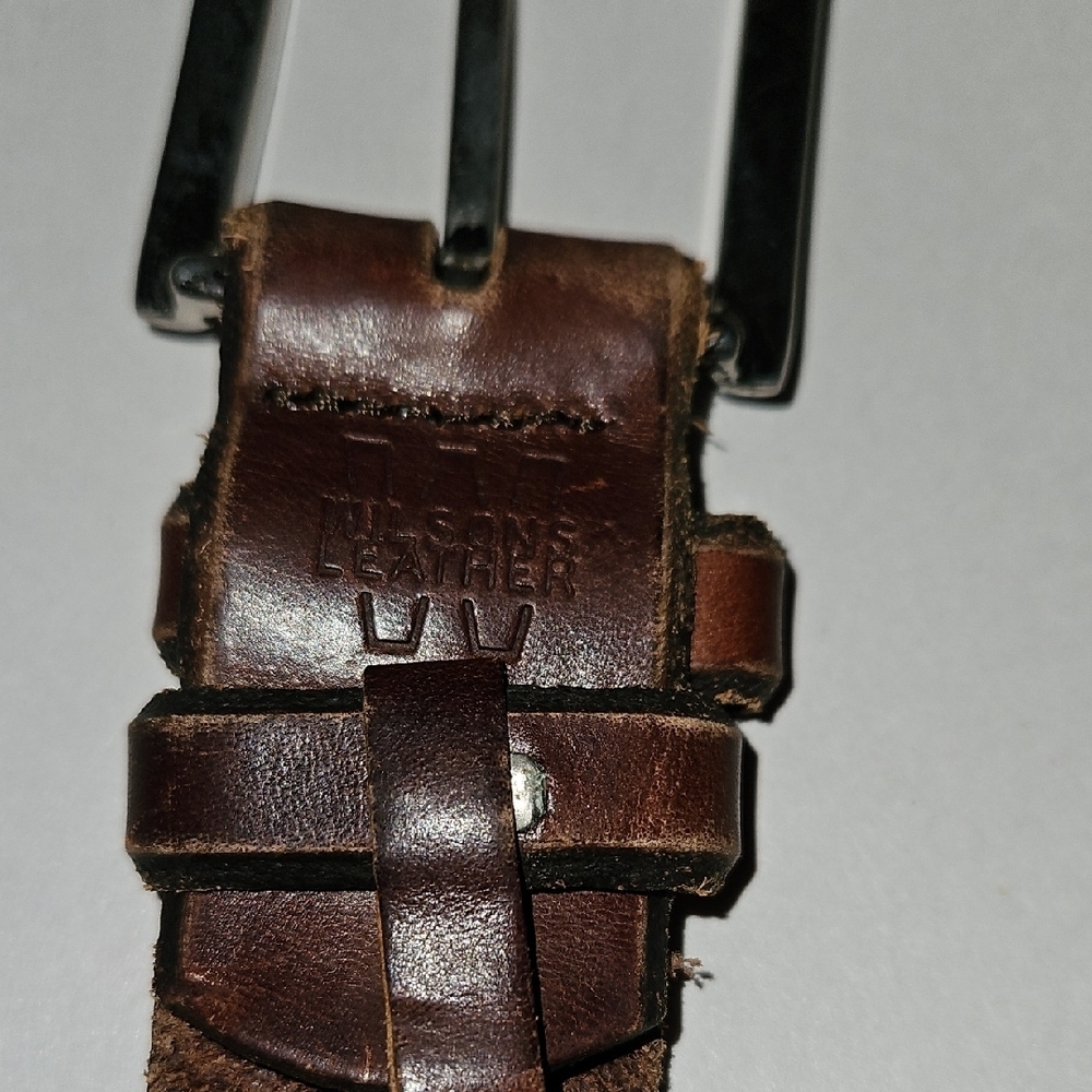 Wilsons Leather Mens Brown Italian Leather Belt Size 40 Rugged Casual - Picture 3 of 8